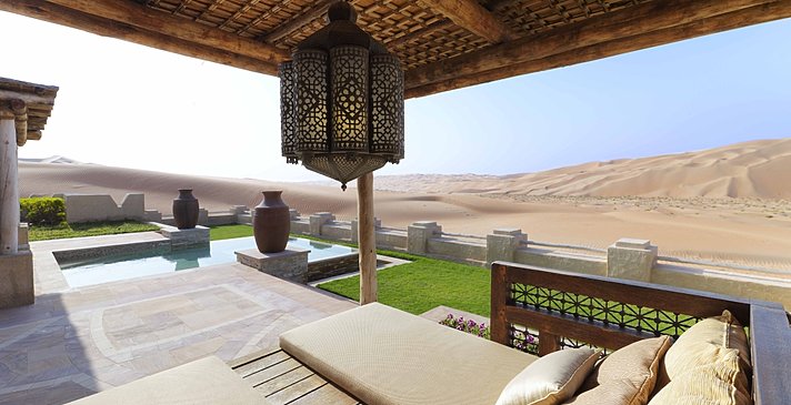 Blick aus der Cabana der Villa - Royal Pavilion Villas by Qasr Al Sarab