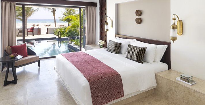 One Bedroom Beach Pool Villa Schlafbereich - Al Baleed Resort Salalah by Anantara